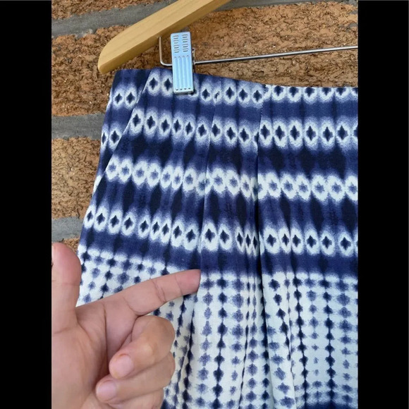 Anthropologie Corey Lynn Calter Blue Linen Wide Cropped Nalu Pants size 10 - Picture 6 of 12